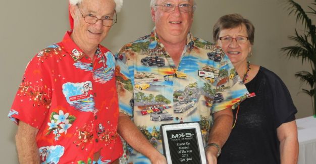 Bob Judd is 2015 Member of the Year Runner-Up - presented by Tony & Iris McDonald at the Canberra Chapter Christmas Function on 13 December 2015.